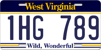 WV license plate 1HG789