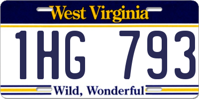 WV license plate 1HG793