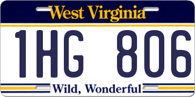 WV license plate 1HG806