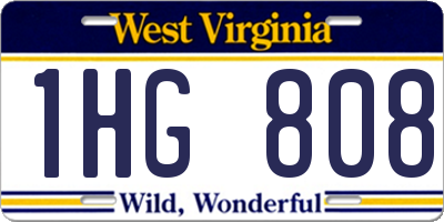 WV license plate 1HG808