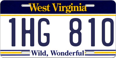 WV license plate 1HG810