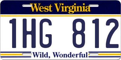 WV license plate 1HG812