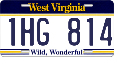 WV license plate 1HG814