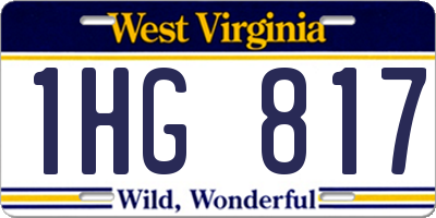 WV license plate 1HG817