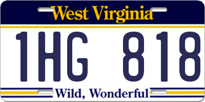 WV license plate 1HG818
