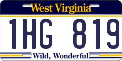 WV license plate 1HG819