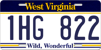 WV license plate 1HG822