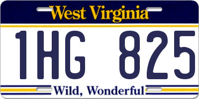 WV license plate 1HG825