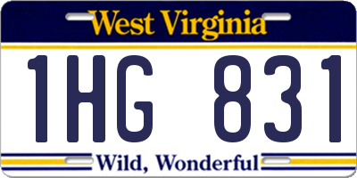 WV license plate 1HG831