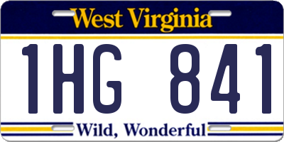 WV license plate 1HG841