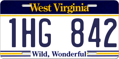 WV license plate 1HG842