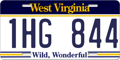 WV license plate 1HG844