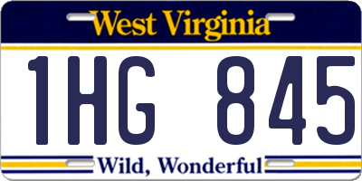 WV license plate 1HG845