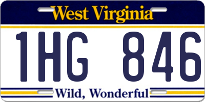 WV license plate 1HG846