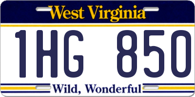 WV license plate 1HG850