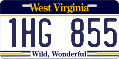 WV license plate 1HG855