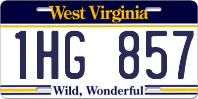 WV license plate 1HG857