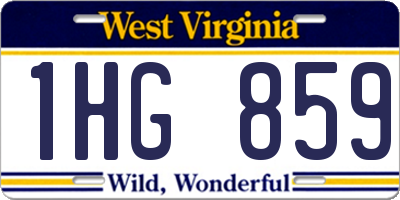 WV license plate 1HG859