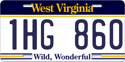 WV license plate 1HG860