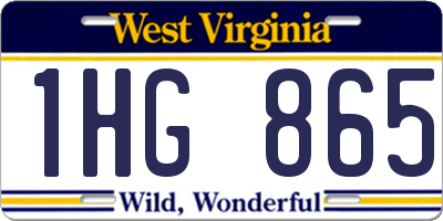 WV license plate 1HG865