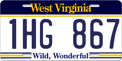 WV license plate 1HG867