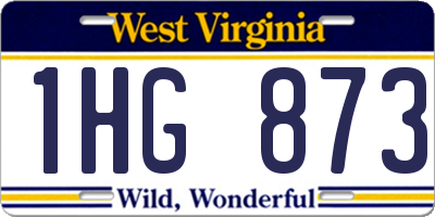 WV license plate 1HG873