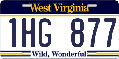 WV license plate 1HG877