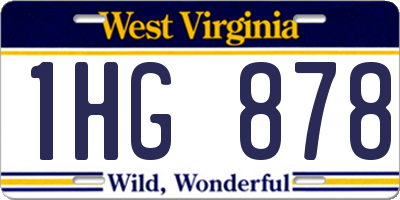 WV license plate 1HG878