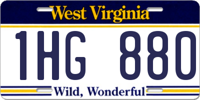 WV license plate 1HG880