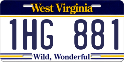 WV license plate 1HG881