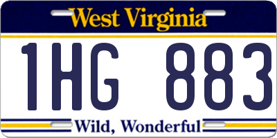 WV license plate 1HG883