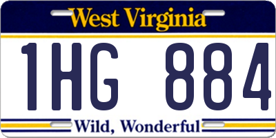 WV license plate 1HG884