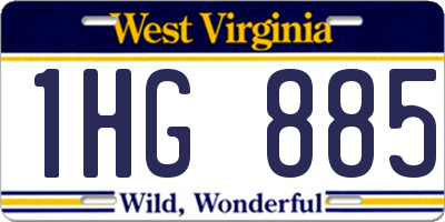 WV license plate 1HG885