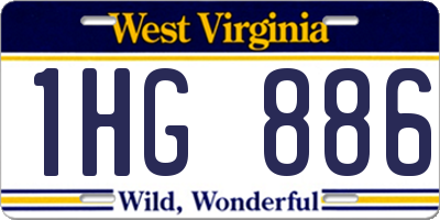 WV license plate 1HG886