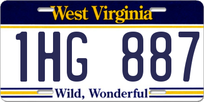 WV license plate 1HG887