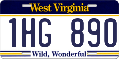 WV license plate 1HG890