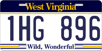 WV license plate 1HG896