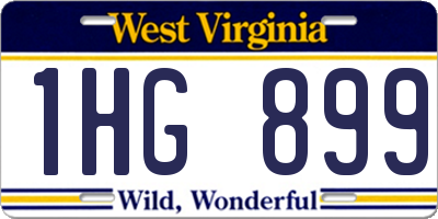 WV license plate 1HG899