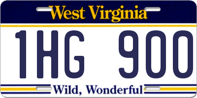 WV license plate 1HG900