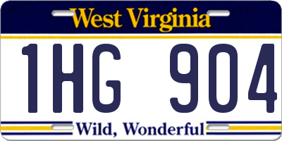 WV license plate 1HG904