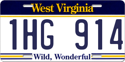 WV license plate 1HG914