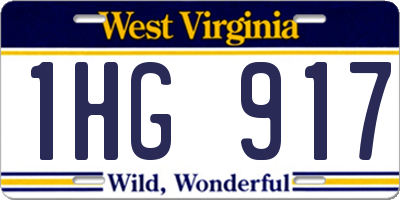 WV license plate 1HG917
