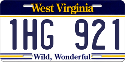 WV license plate 1HG921