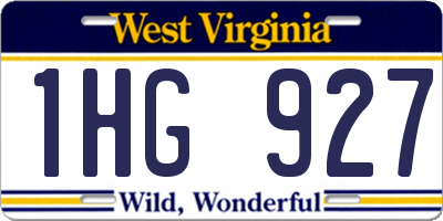 WV license plate 1HG927