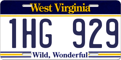 WV license plate 1HG929