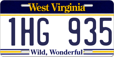 WV license plate 1HG935