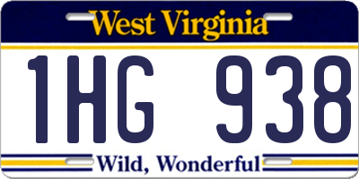 WV license plate 1HG938