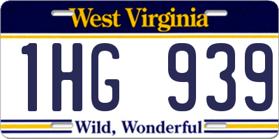WV license plate 1HG939