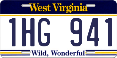 WV license plate 1HG941