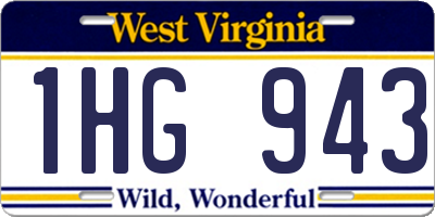 WV license plate 1HG943